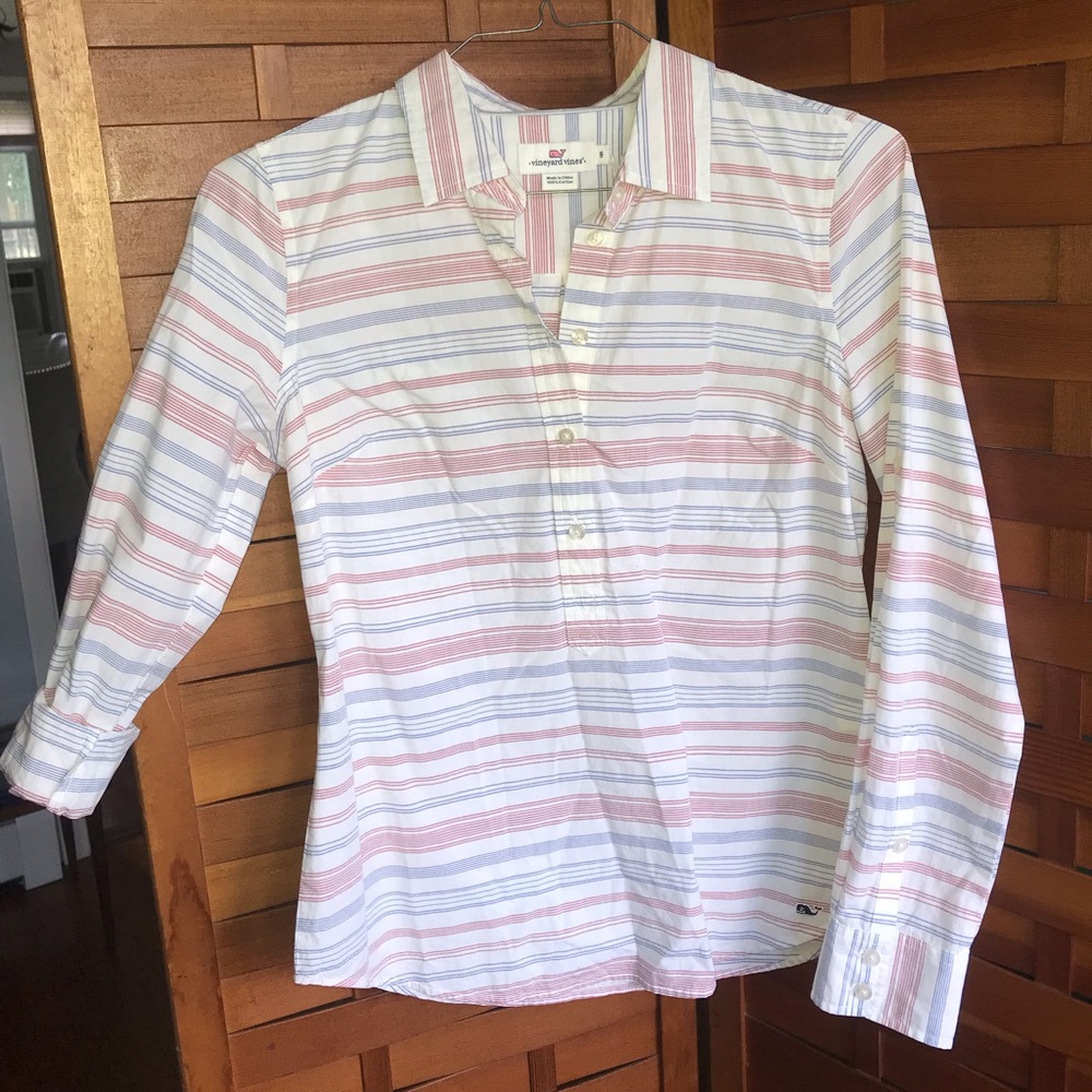 Vineyard Vines red,white,blue blouse (6)